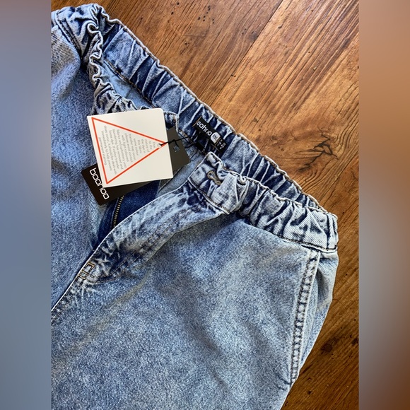 Tie Cuff Denim Jogger Mid-Blue - Picture 2 of 6